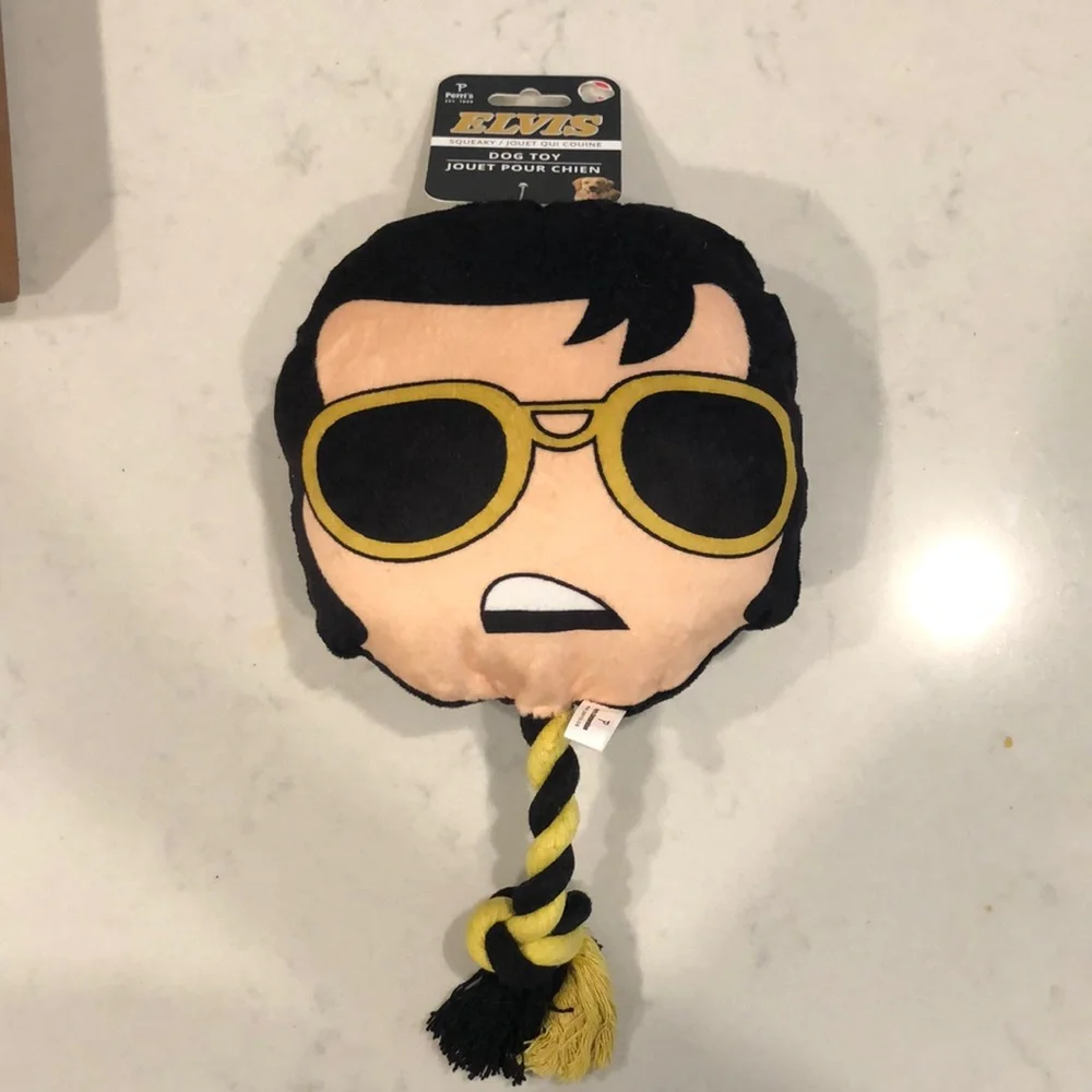 ELVIS Black and Yellow Dog Toy with Tassels
